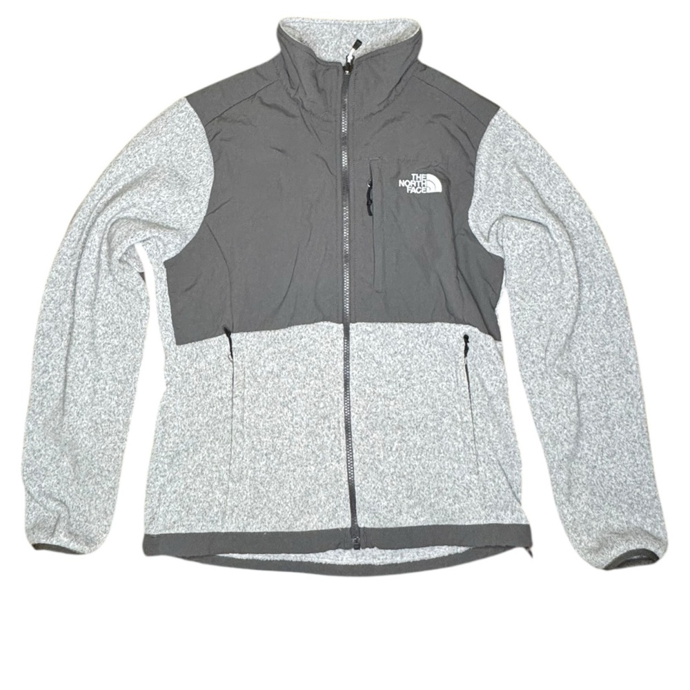 The North Face Light Gray Fleece Jacket with Zippered Pocket
